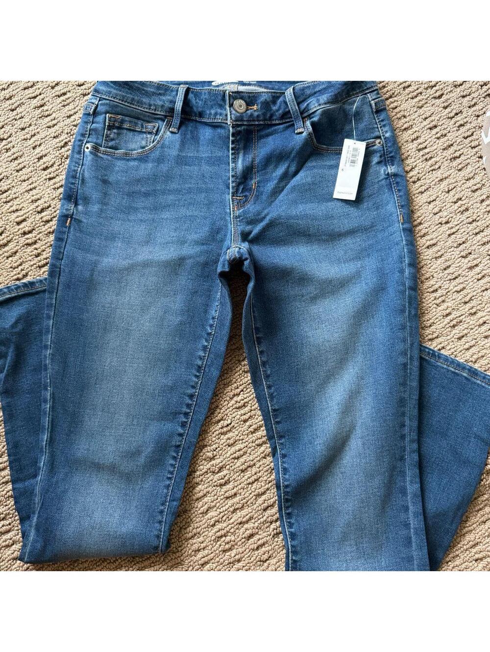 Old Navy Medium Wash Rockstar Super Skinny Low Rise Denim Jeans Size 6 NWT